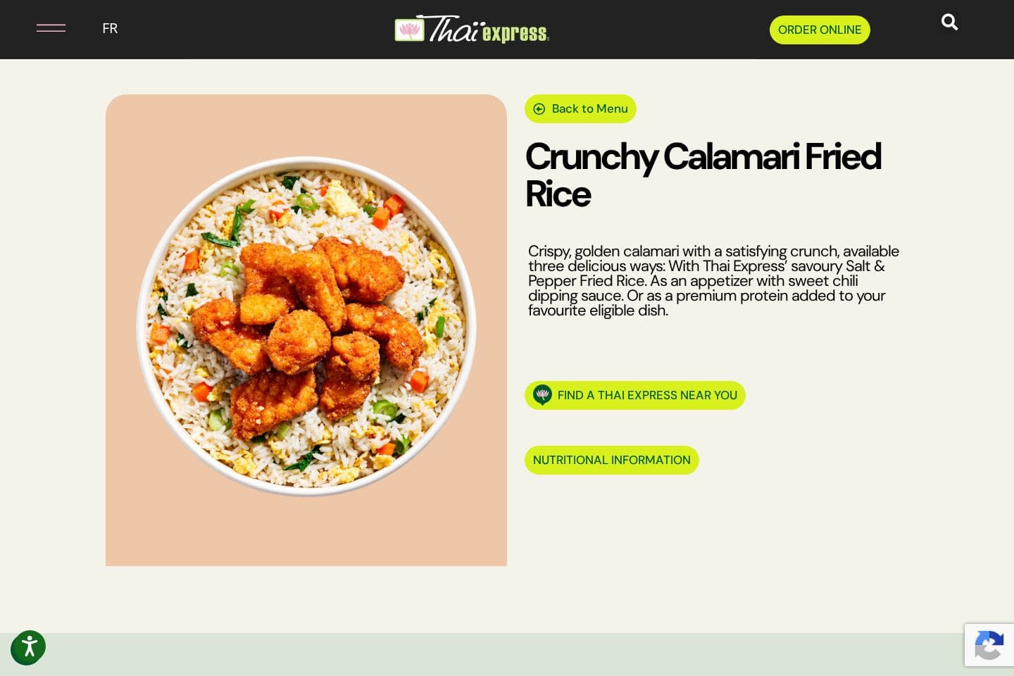 Thai Express website screenshot